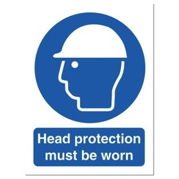 Stewart Superior Head Protection Must Be Worn Self Adhesive Sign Ref M005SAV