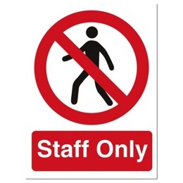 Stewart Superior Staff Only Self Adhesive Sign Ref PO85PVC