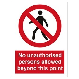 Stewart Superior No Unauth P-Sons Beyond Point Self Adhesive Sign Ref P099PVC