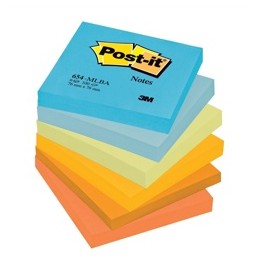 3M PostIt Cool Pastel Rainbow Pk6 76x76mm