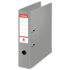 Esselte no 1 Power Lever Arch File PP Slotted 75mm Spine Foolscap Grey Ref 48088 [Pack 10]