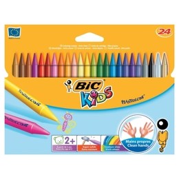 Bic Kids Plastidecor Crayons Colour Hard Long-lasting Sharpenable Vivid Assorted Ref 829772 [Pack 24]