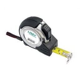 Linex Measuring Tape Steel-cased Polyester-coated Metric and Imperial with Belt Clip 8m Ref LXEPMT8000