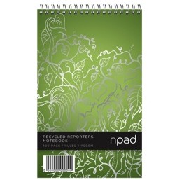 Oxford npad Shorthand Notebook Recycled Wirebound Ruled Margin 120pp 125x200mm Ref 100080120 [Pack 10]