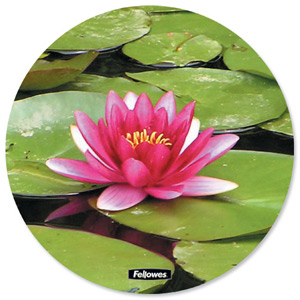 Fellowes Brite Mousepad Mat Hard Plastic for Accurate Tracking Water Lily Ref 5882901