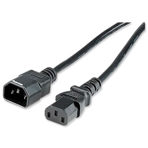Hama Power Extension Cable Computer-Monitor VDE-tested Moulded Plug and Jack 1.4m Ref 29978