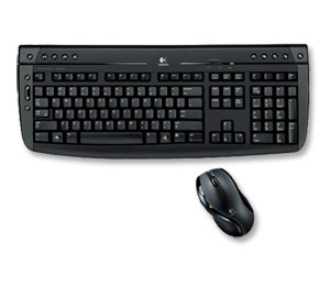 Logitech Pro 2800 Cordless Desktop Keyboard Optical Mouse 128-bit Encryption 2.4 GHz Ref 920-001181