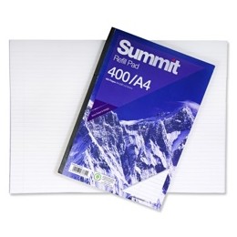 Summit Refill Pad Feint Ruled with Margin 60gsm 400pp A4 White Ref 846200191 [Pack 3]