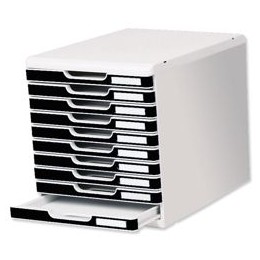 Multiform Modulo Filing Unit 10 Drawer Set with Lock A4 Grey and Black Ref 302014D