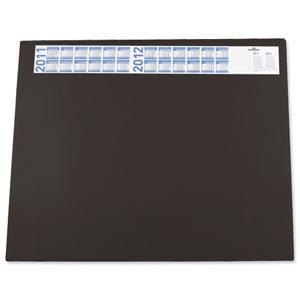 Durable Desk Mat Large with Annual Calendar and Anti-glare Overlay W650xD520mm Black Ref 7204/01