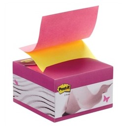 Post-it Z-Notes in Decorative Dispenser 76x76mm [3x3 inches] Neon Yellow/Pink Ref B330-F [200 Sheets]