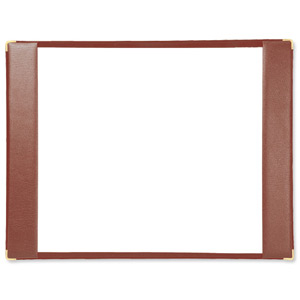 Leathercraft Executive Desk Blotter on Suede Base Half Demy W320xD470mm Burgundy Ref HDBBURG