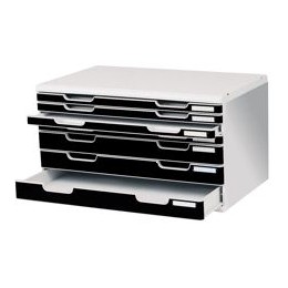 Multiform Modulo Filing Unit 7 Drawer Set with Lock A3 Grey and Black Ref 323014D