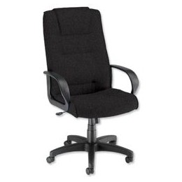 Trexus Intro Managers Armchair Back H720mm W530xD510xH470-570mm Charcoal Ref 10568-01