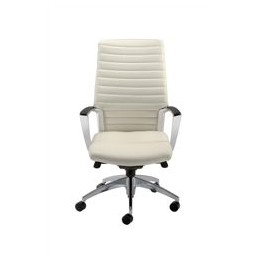 Adroit Zip Executive Armchair Back H640mm W500xD510xH440-540mm Leather White Ref AccordWL