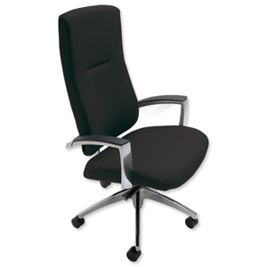 Adroit Vie High Back Chair Synchronous Tilt Back H740mm W520xD550xH430-540mm Onyx Ref KarismaOX