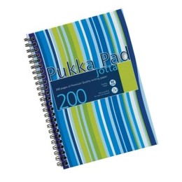 Pukka Pad Jotta Notebook Wirebound Perforated Ruled 200pp 80gsm A6 Metallic Ref JM036 [Pack 3]