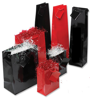 Smartbox Medium Gift Bag Strong Rope Handle W180xD100xH227mm Black Gloss Ref 05007003 [Pack 10]