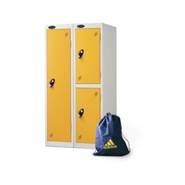 Trexus 1 Door Locker Hasp and Staple Lock ACTIVECOAT W305xD305xH1220mm Silver Yellow Ref 862304