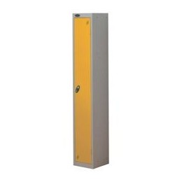 Trexus Plus 1 Door Locker Nest of 1 Extra Depth ACTIVECOAT W305xD460xH1780mm Silver Yellow Ref 862809