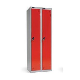 Trexus Plus 1 Door Locker Nest of 2 ACTIVECOAT W305xD305xH1780mm Silver Red Ref 862841