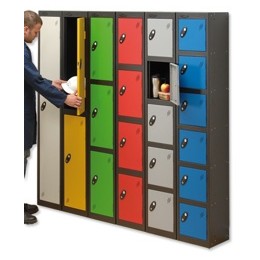 Trexus Plus 1 Door Locker Nest of 2 Extra Depth ACTIVECOAT W305xD460xH1780mm Black Blue Ref 863139
