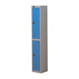 Trexus Plus 2 Door Locker Nest of 1 ACTIVECOAT W305xD305xH1780mm Silver Blue Ref 863197