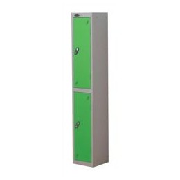 Trexus Plus 2 Door Locker Nest of 1 ACTIVECOAT W305xD305xH1780mm Silver Green Ref 863210