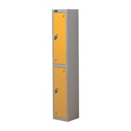 Trexus Plus 2 Door Locker Nest of 1 ACTIVECOAT W305xD305xH1780mm Silver Yellow Ref 863228