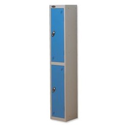 Trexus Plus 2 Door Locker Nest of 1 Extra Depth ACTIVECOAT W305xD460xH1780mm Silver Blue Ref 863252
