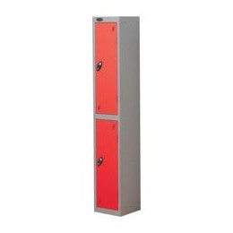 Trexus Plus 2 Door Locker Nest of 1 Extra Depth ACTIVECOAT W305xD460xH1780mm Silver Red Ref 863260