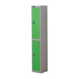 Trexus Plus 2 Door Locker Nest of 1 Extra Depth ACTIVECOAT W305xD460xH1780mm Silver Green Ref 863278