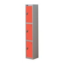 Trexus Plus 3 Door Locker Nest of 1 ACTIVECOAT W305xD305xH1780mm Silver Red Ref 863692