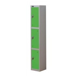 Trexus Plus 3 Door Locker Nest of 1 ACTIVECOAT W305xD305xH1780mm Silver Green Ref 863707