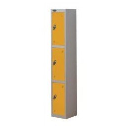 Trexus Plus 3 Door Locker Nest of 1 Extra Depth ACTIVECOAT W305xD460xH1780mm Silver Yellow Ref 863773