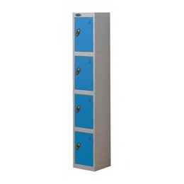 Trexus Plus 4 Door Locker Nest of 1 ACTIVECOAT W305xD305xH1780mm Silver Blue Ref 864168