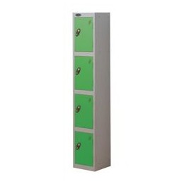 Trexus Plus 4 Door Locker Nest of 1 ACTIVECOAT W305xD305xH1780mm Silver Green Ref 864184