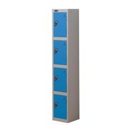 Trexus Plus 4 Door Locker Nest of 1 Extra Depth ACTIVECOAT W305xD460xH1780mm Silver Blue Ref 864223