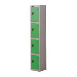 Trexus Plus 4 Door Locker Nest of 1 Extra Depth ACTIVECOAT W305xD460xH1780mm Silver Green Ref 864249