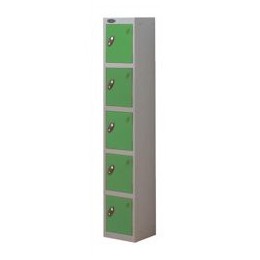 Trexus Plus 5 Door Locker Nest of 1 ACTIVECOAT W305xD305xH1780mm Silver Green Ref 864663