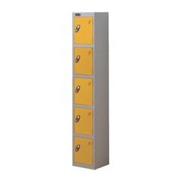 Trexus Plus 5 Door Locker Nest of 1 ACTIVECOAT W305xD305xH1780mm Silver Yellow Ref 864671