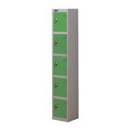 Trexus Plus 5 Door Locker Nest of 1 Extra Depth ACTIVECOAT W305xD460xH1780mm Silver Green Ref 864728