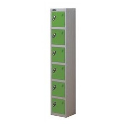 Trexus Plus 6 Door Locker Nest of 1 ACTIVECOAT W305xD305xH1780mm Silver Green Ref 865147