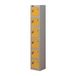 Trexus Plus 6 Door Locker Nest of 1 ACTIVECOAT W305xD305xH1780mm Silver Yellow Ref 865155
