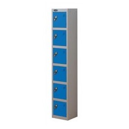 Trexus Plus 6 Door Locker Nest of 1 Extra Depth ACTIVECOAT W305xD460xH1780mm Silver Blue Ref 865189