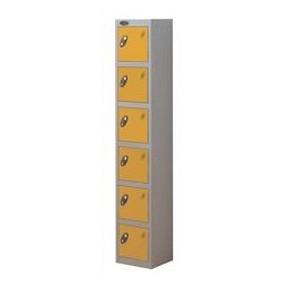 Trexus Plus 6 Door Locker Nest of 1 Extra Depth ACTIVECOAT W305xD460xH1780mm Silver Yellow Ref 865210
