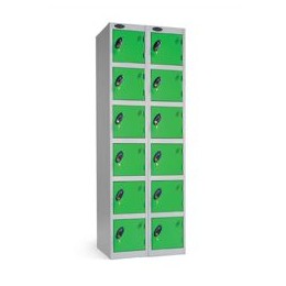 Trexus Plus 6 Door Locker Nest of 2 ACTIVECOAT W305xD305xH1780mm Silver Green Ref 865260