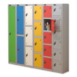 Trexus Plus 6 Door Locker Nest of 2 Extra Depth ACTIVECOAT W305xD460xH1780mm Silver White Ref 865341