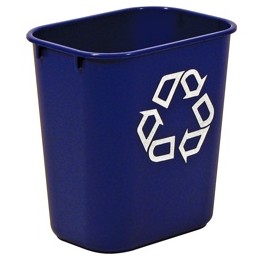 Rubbermaid Wastebasket Polyethylene Rectangular 26.6 Litres W365xD260xH380mm Blue Ref 2956-73-Blue