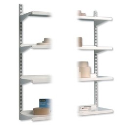 Trexus Top Shelf Uprights for Shelving Unit H1048mm White [Pack 2]